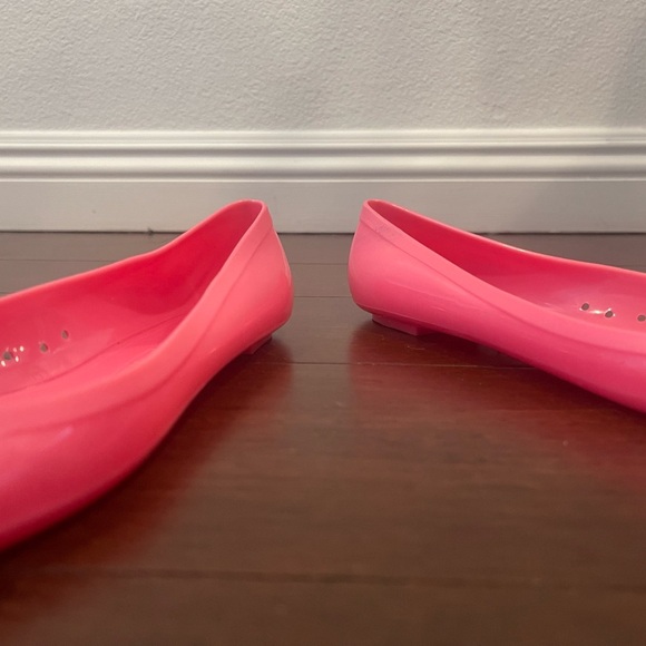 nwot/nwob J. Crew Factory Rainy Day Ballet Flats Pink & Orange jelly bow Flats 6 - Picture 8 of 14